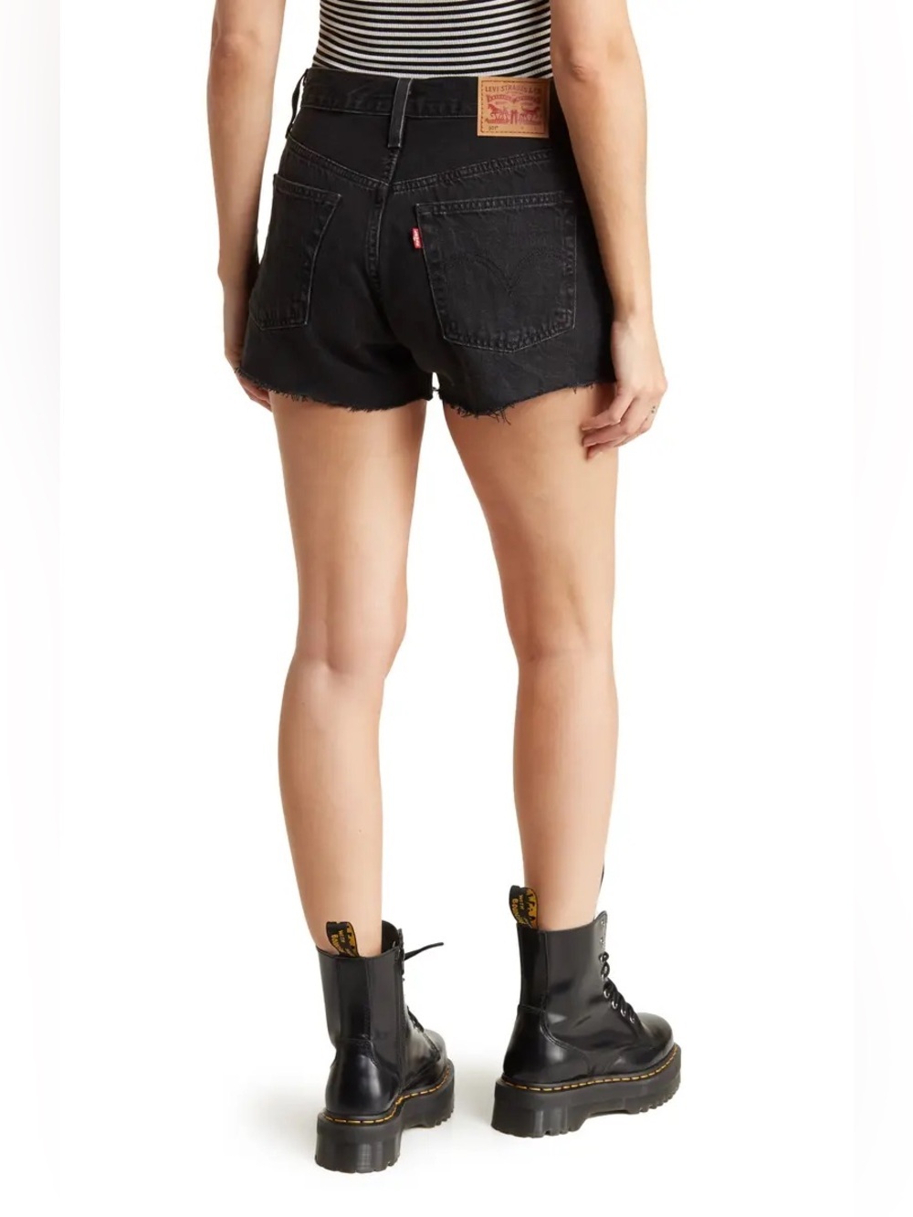 Levi's 501 Women’s High-Rise Black Denim Cutoff Shorts